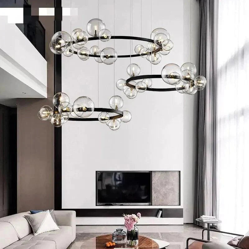 Luminaire Lustre design aérien en verre – Référence : Elowen8372-ILLUMEEN.COM