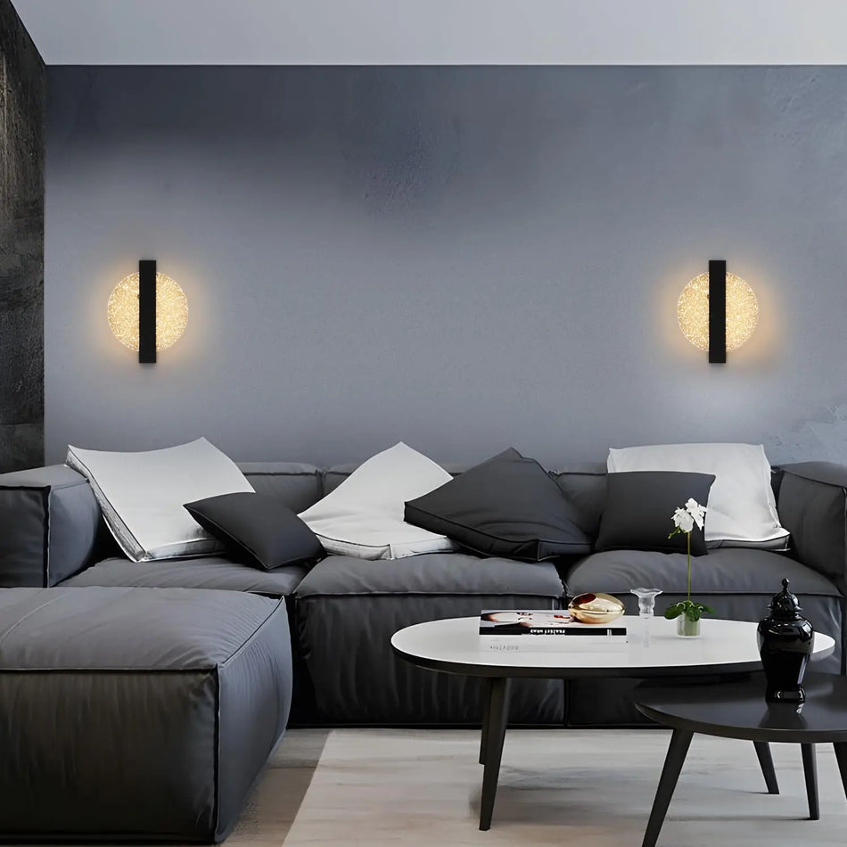 Luminaire Applique Murale Ronde Noire – Référence: Aya1045