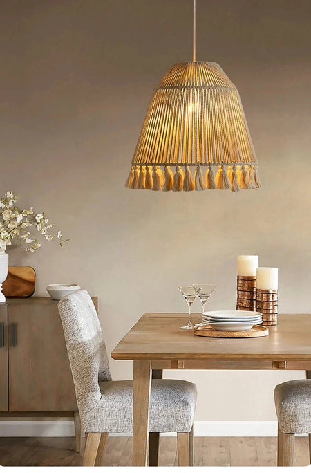 Abat-jour Bohémien En Chanvre Tissé À La Main Luminaire IL582734-ILLUMEEN.COM