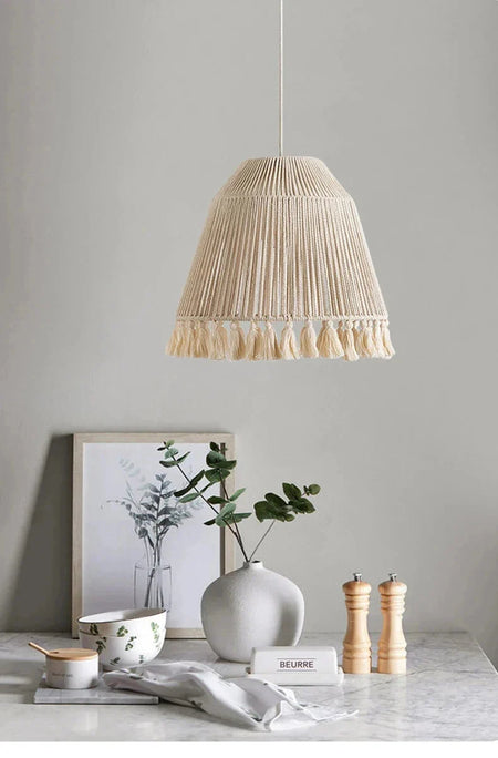 Abat-jour Bohémien En Chanvre Tissé À La Main Luminaire IL582734-ILLUMEEN.COM