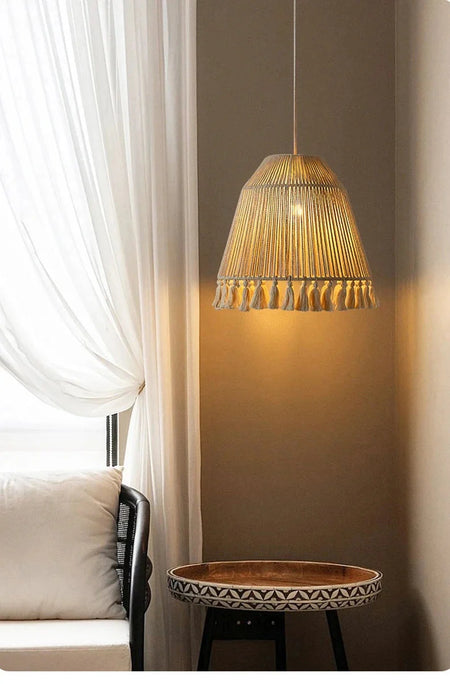 Abat-jour Bohémien En Chanvre Tissé À La Main Luminaire IL582734-ILLUMEEN.COM