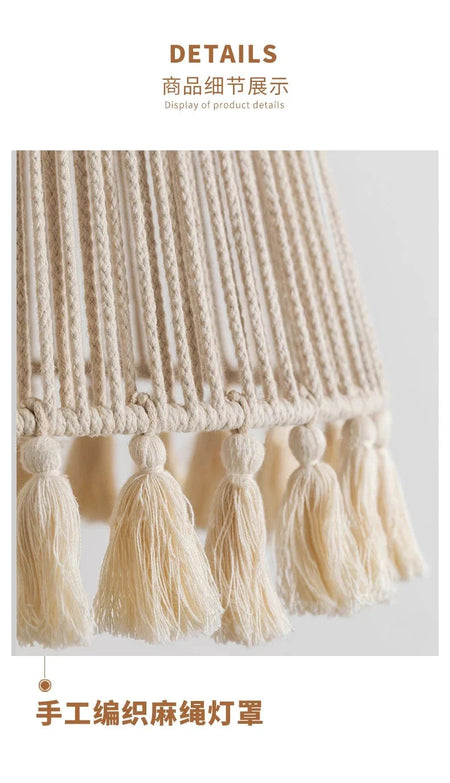 Abat-jour Bohémien En Chanvre Tissé À La Main Luminaire IL582734-ILLUMEEN.COM