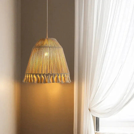 Abat-jour Bohémien En Chanvre Tissé À La Main Luminaire IL582734-ILLUMEEN.COM