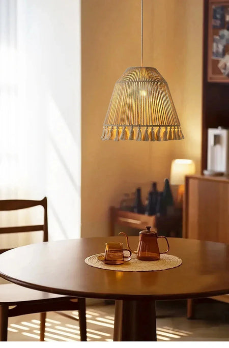 Abat-jour Bohémien En Chanvre Tissé À La Main Luminaire IL582734-ILLUMEEN.COM