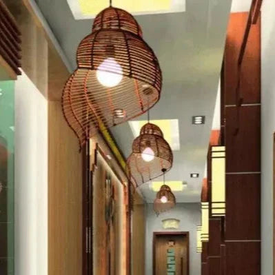Abat-jour en Bambou et Rotin RON en Forme d'Escargot de Mer - Élégance Asiatique Pour Votre Intérieur Luminaire IL582947-ILLUMEEN.COM