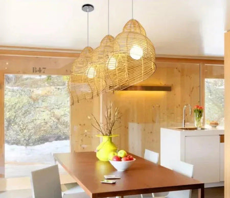 Abat-jour en Bambou et Rotin RON en Forme d'Escargot de Mer - Élégance Asiatique Pour Votre Intérieur Luminaire IL582947-ILLUMEEN.COM