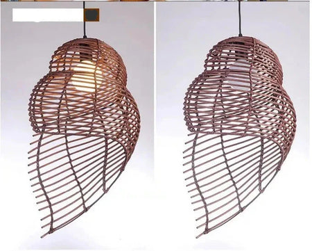Abat-jour en Bambou et Rotin RON en Forme d'Escargot de Mer - Élégance Asiatique Pour Votre Intérieur Luminaire IL582947-ILLUMEEN.COM