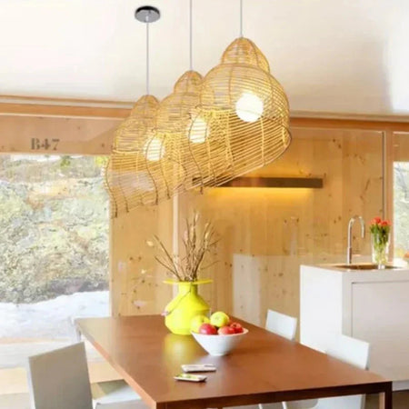 Abat-jour en Bambou et Rotin RON en Forme d'Escargot de Mer - Élégance Asiatique Pour Votre Intérieur Luminaire IL582947-ILLUMEEN.COM