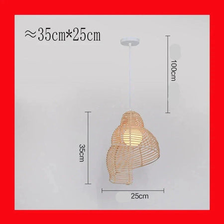 Abat-jour en Bambou et Rotin RON en Forme d'Escargot de Mer - Élégance Asiatique Pour Votre Intérieur Luminaire IL582947-ILLUMEEN.COM