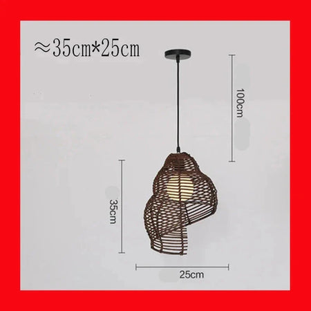 Abat-jour en Bambou et Rotin RON en Forme d'Escargot de Mer - Élégance Asiatique Pour Votre Intérieur Luminaire IL582947-ILLUMEEN.COM