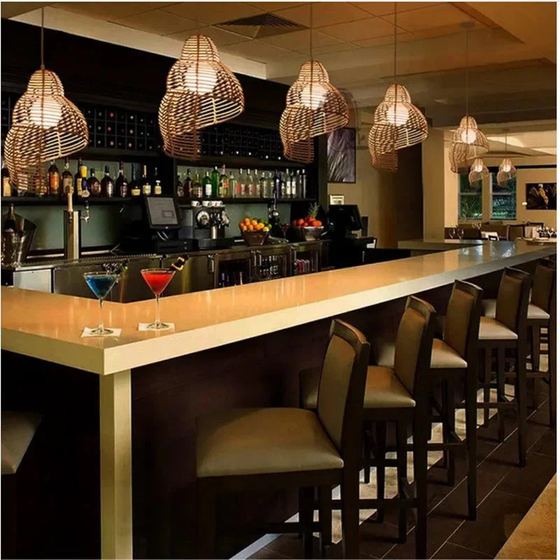 Abat-jour en Bambou et Rotin RON en Forme d'Escargot de Mer - Élégance Asiatique Pour Votre Intérieur Luminaire IL582947-ILLUMEEN.COM