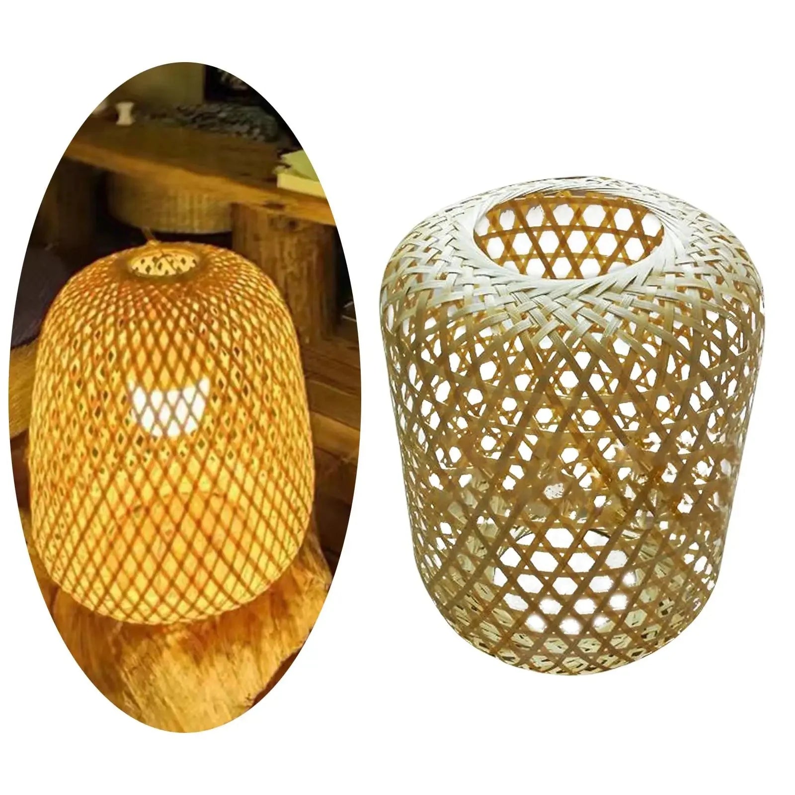 Abat-Jour en Bambou Tissé de Baoblaze, Luminaire Élégant IL482316-ILLUMEEN.COM
