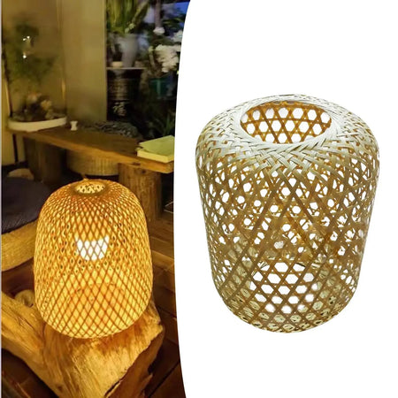 Abat-Jour en Bambou Tissé de Baoblaze, Luminaire Élégant IL482316-ILLUMEEN.COM
