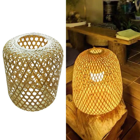 Abat-Jour en Bambou Tissé de Baoblaze, Luminaire Élégant IL482316-ILLUMEEN.COM