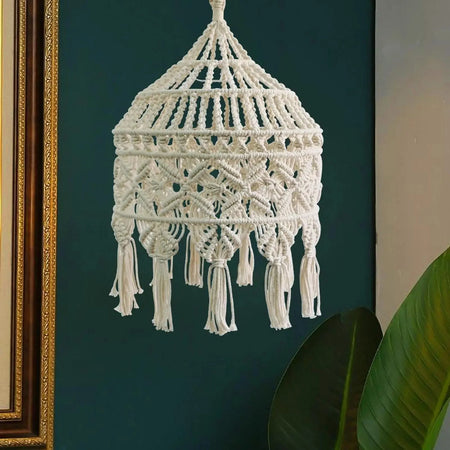 Abat-jour en Macramé Boho avec Pompon pour un Éclat Élégant et Unique Luminaire IL472936-ILLUMEEN.COM