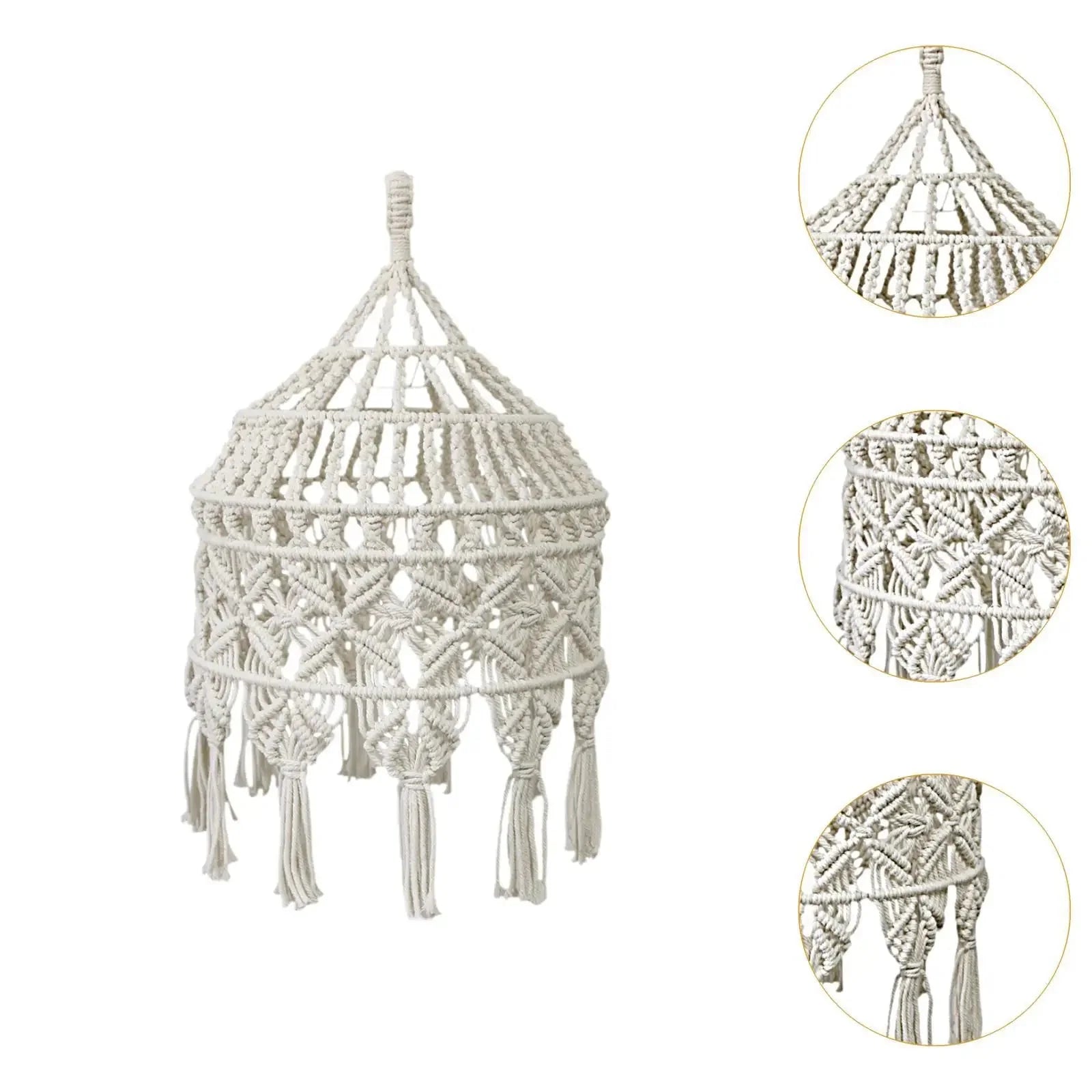 Abat-jour en Macramé Boho avec Pompon pour un Éclat Élégant et Unique Luminaire IL472936-ILLUMEEN.COM