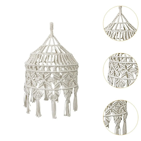 Abat-jour en Macramé Boho avec Pompon pour un Éclat Élégant et Unique Luminaire IL472936-ILLUMEEN.COM