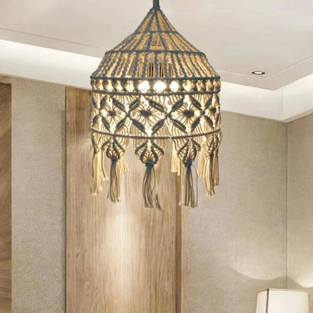 Abat-jour en Macramé Boho avec Pompon pour un Éclat Élégant et Unique Luminaire IL472936-ILLUMEEN.COM