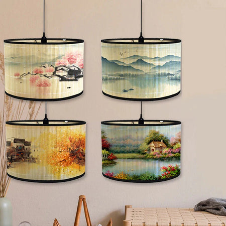 Abat-jour Japonais En Bambou Vintage Luminaire Élégant IL384729-ILLUMEEN.COM