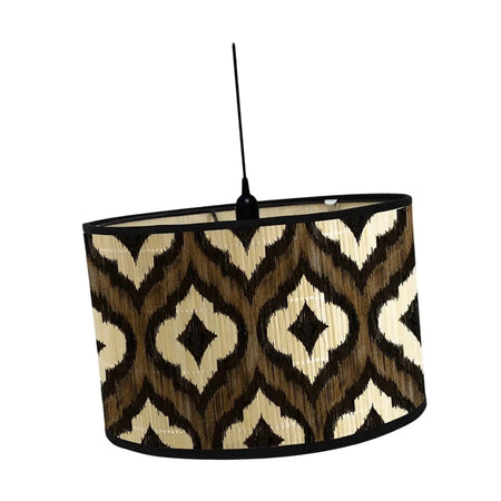 Abat-jour Tambour en Bambou E27 au Motif Floral Vintage Luminaire IL193742-ILLUMEEN.COM