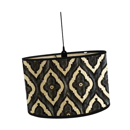 Abat-jour Tambour en Bambou E27 au Motif Floral Vintage Luminaire IL193742-ILLUMEEN.COM