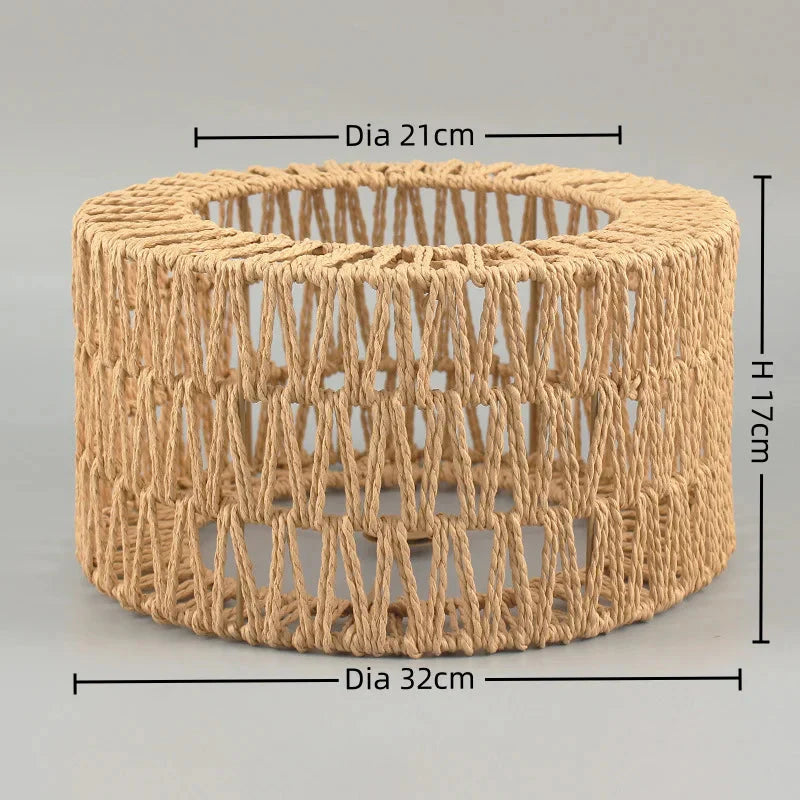 Abat-Jour Tissé à la Main en Papier Luminaire Chic IL295743-ILLUMEEN.COM