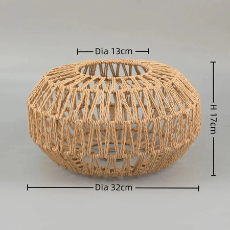 Abat-Jour Tissé à la Main en Papier Luminaire Chic IL295743-ILLUMEEN.COM