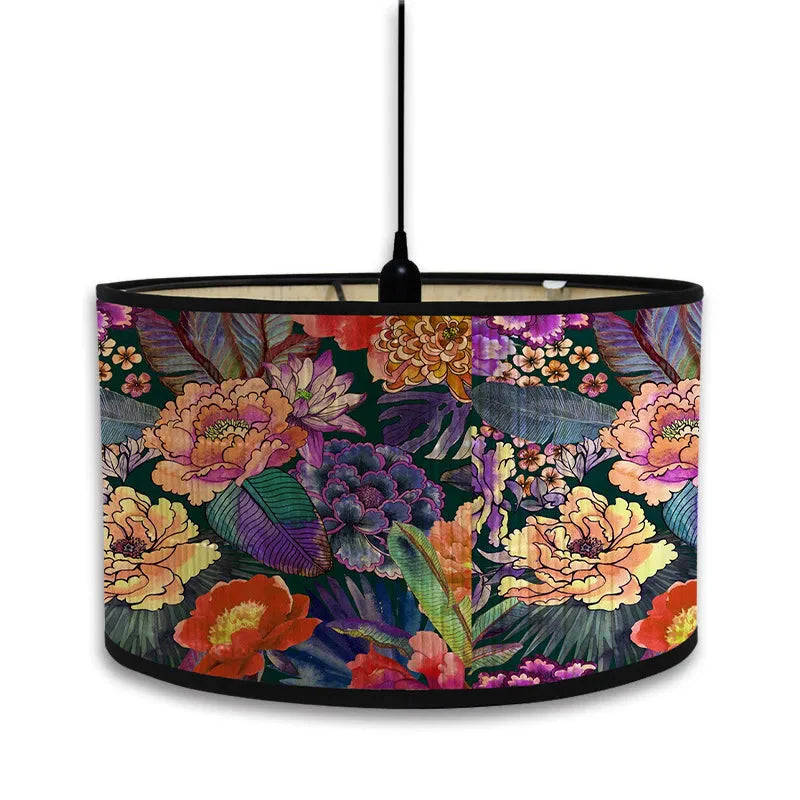 Abat-Jour Vintage en Bambou avec Motif Floral Aviaire – Élégance du Luminaire Artisanale IL582471-ILLUMEEN.COM