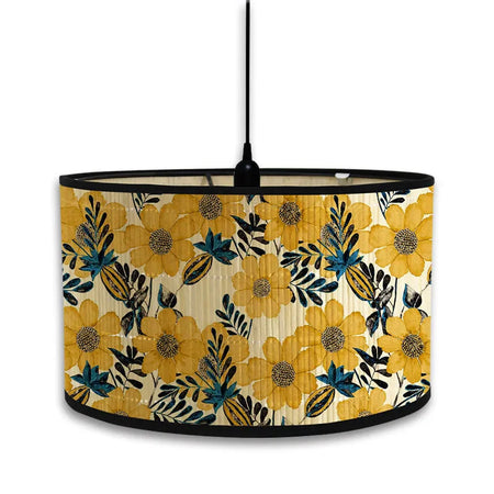 Abat-Jour Vintage en Bambou avec Motif Floral Aviaire – Élégance du Luminaire Artisanale IL582471-ILLUMEEN.COM