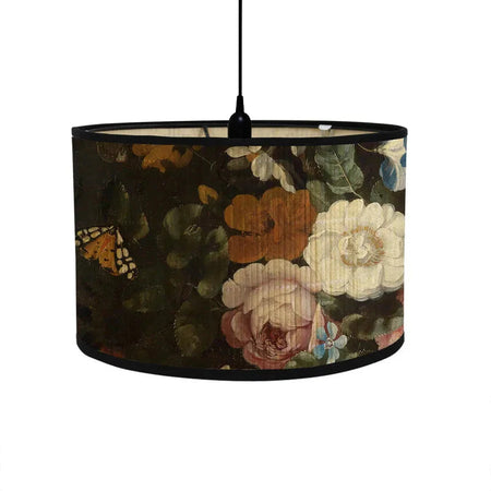 Abat-Jour Vintage en Bambou avec Motif Floral Aviaire – Élégance du Luminaire Artisanale IL582471-ILLUMEEN.COM