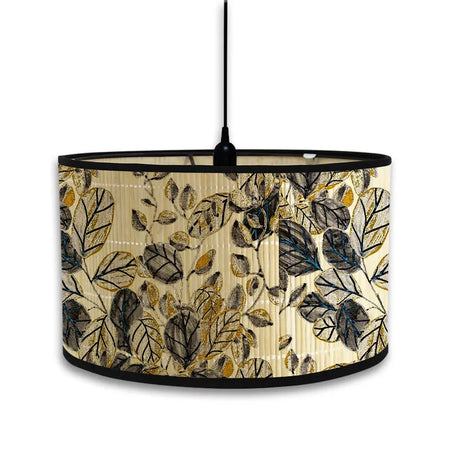 Abat-Jour Vintage en Bambou avec Motif Floral Aviaire – Élégance du Luminaire Artisanale IL582471-ILLUMEEN.COM