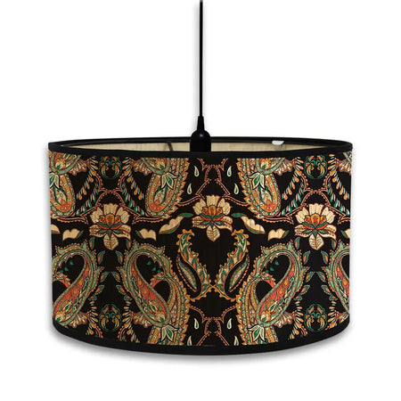 Abat-Jour Vintage en Bambou avec Motif Floral Aviaire – Élégance du Luminaire Artisanale IL582471-ILLUMEEN.COM