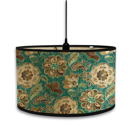 Abat-Jour Vintage en Bambou avec Motif Floral Aviaire – Élégance du Luminaire Artisanale IL582471-ILLUMEEN.COM