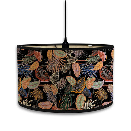 Abat-Jour Vintage en Bambou avec Motif Floral Aviaire – Élégance du Luminaire Artisanale IL582471-ILLUMEEN.COM