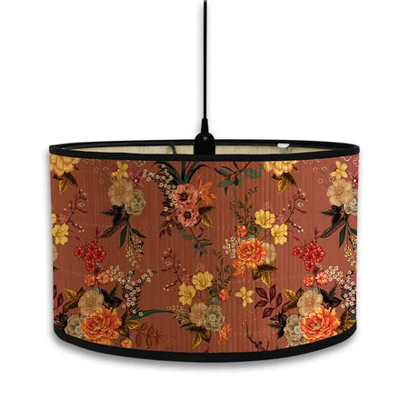 Abat-Jour Vintage en Bambou avec Motif Floral Aviaire – Élégance du Luminaire Artisanale IL582471-ILLUMEEN.COM