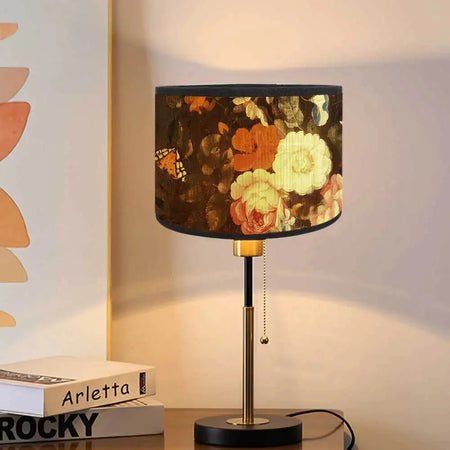 Abat-Jour Vintage en Bambou avec Motif Floral Aviaire – Élégance du Luminaire Artisanale IL582471-ILLUMEEN.COM