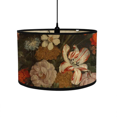 Abat-Jour Vintage en Bambou avec Motif Floral Aviaire – Élégance du Luminaire Artisanale IL582471-ILLUMEEN.COM