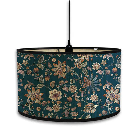 Abat-Jour Vintage en Bambou avec Motif Floral Aviaire – Élégance du Luminaire Artisanale IL582471-ILLUMEEN.COM