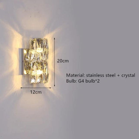 Applique Murale : Bloc Cristal Monté au Mur Effet Diamant Luminaire IL493726-ILLUMEEN.COM