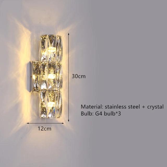 Applique Murale : Bloc Cristal Monté au Mur Effet Diamant Luminaire IL493726-ILLUMEEN.COM