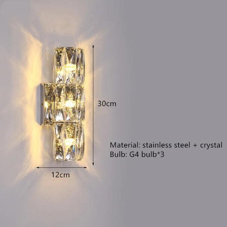 Applique Murale : Bloc Cristal Monté au Mur Effet Diamant Luminaire IL493726-ILLUMEEN.COM