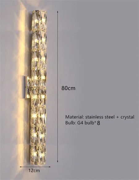 Applique Murale : Bloc Cristal Monté au Mur Effet Diamant Luminaire IL493726-ILLUMEEN.COM