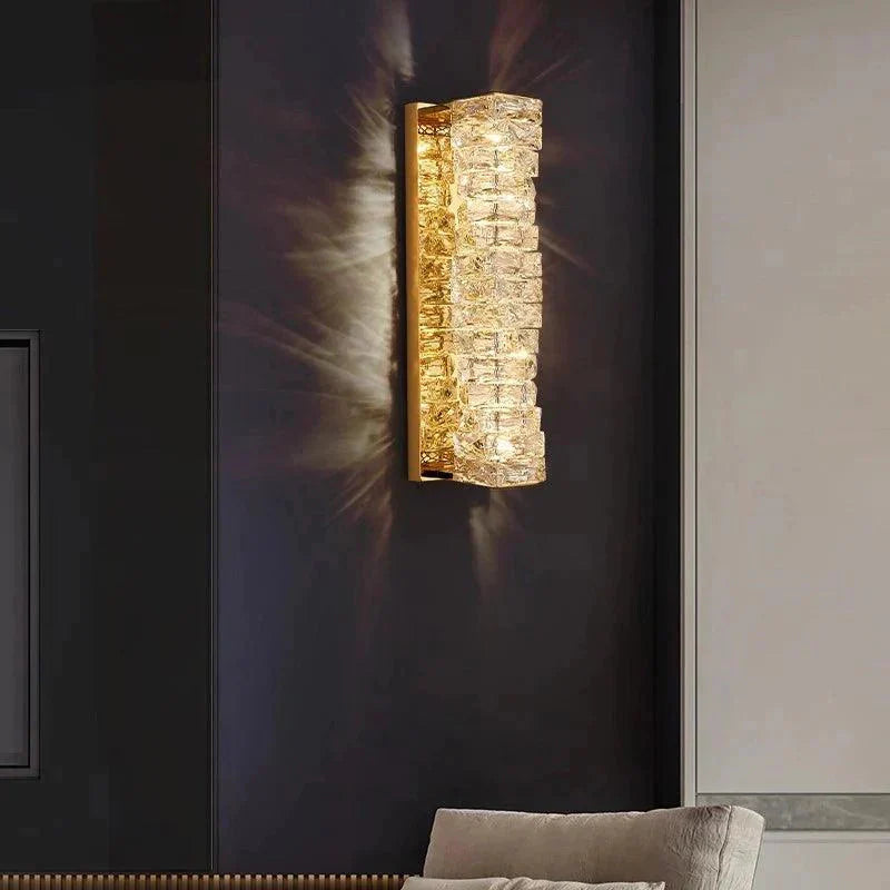 Applique Murale : Bloc Cristal Monté au Mur Effet Diamant Luminaire IL493726-ILLUMEEN.COM