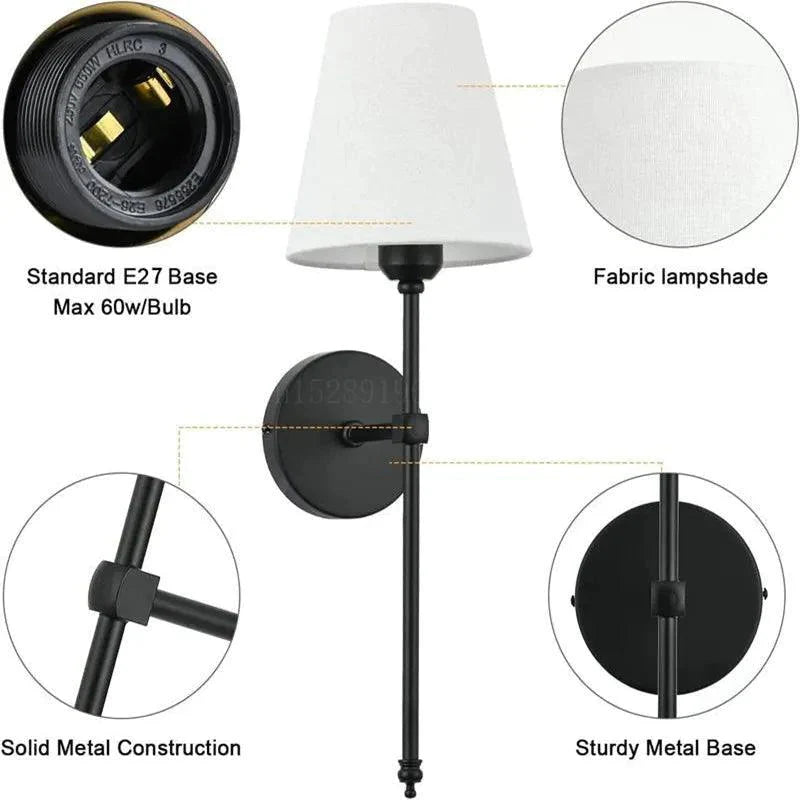 Applique Murale : Éclat Vintage en Tissu Luminaire IL583914-ILLUMEEN.COM