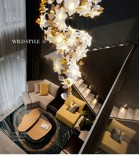 Luminaire Lustre fleurs volantes en cristal – Référence : Aelion3847-ILLUMEEN.COM