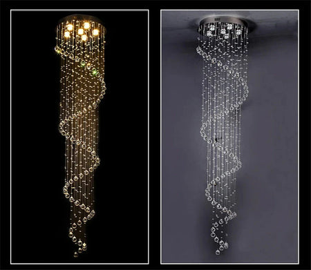 Luminaire Lustre design spirale en cristal – Référence : Elowen3847-ILLUMEEN.COM