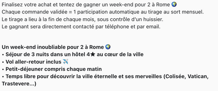 X1 Participation - Finalisez votre achat et tentez de gagner un week-end pour 2 à Rome 🌍 - ILLUMEEN.COM