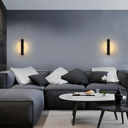 Luminaire Applique Murale Ronde Noire – Référence: Aya1045-ILLUMEEN.COM