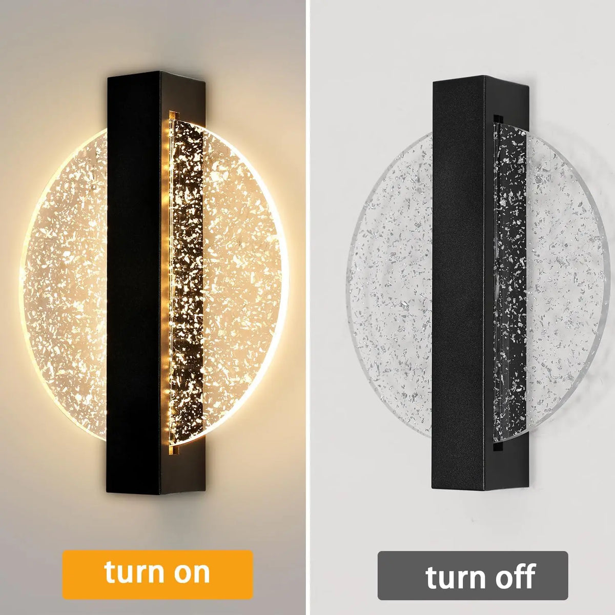 Luminaire Applique Murale Ronde Noire – Référence: Aya1045-ILLUMEEN.COM