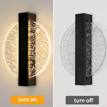 Luminaire Applique Murale Ronde Noire – Référence: Aya1045-ILLUMEEN.COM